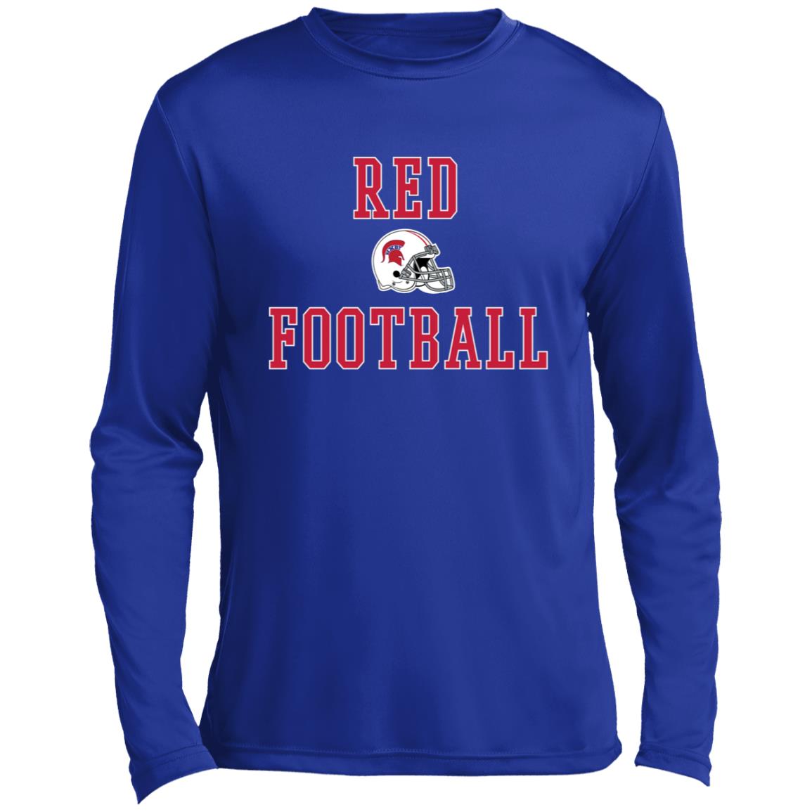 BIXBY RED FOOTBALL ADULT LONG SLEEVE PERFORMANCE TEE - The Club
