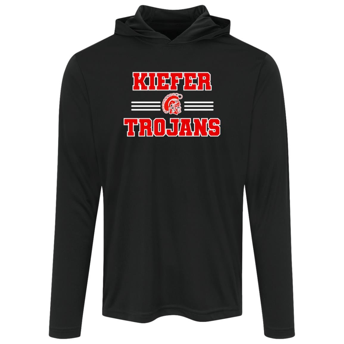 KIEFER TROJANS ADULT HOODED LONG SLEEVE PERFORMANCE TEE - The Club