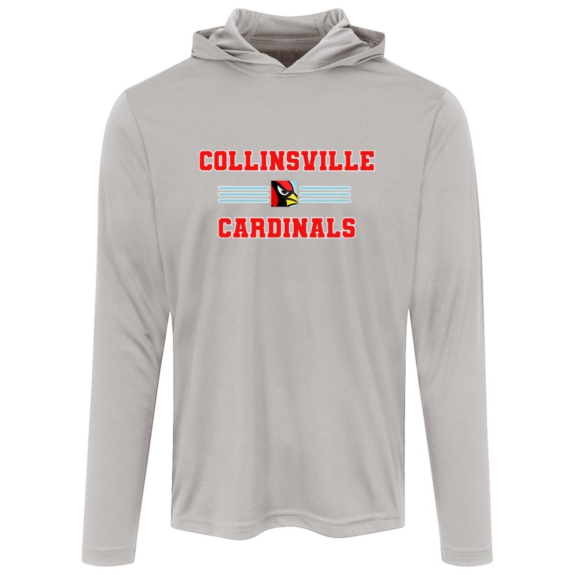 COLLINSVILLE CARDINALS ADULT HOODED PERFORMANCE TEE - The Club