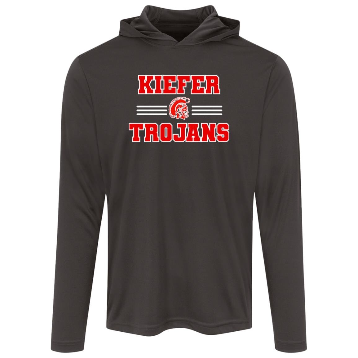 KIEFER TROJANS ADULT HOODED LONG SLEEVE PERFORMANCE TEE - The Club