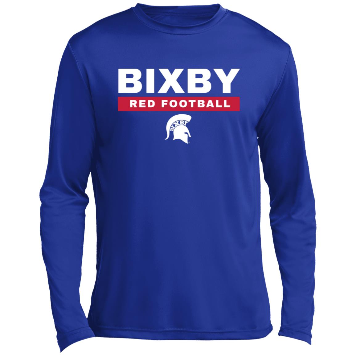 BIXBY RED FOOTBALL ADULT LONG SLEEVE PERFORMANCE TEE - The Club