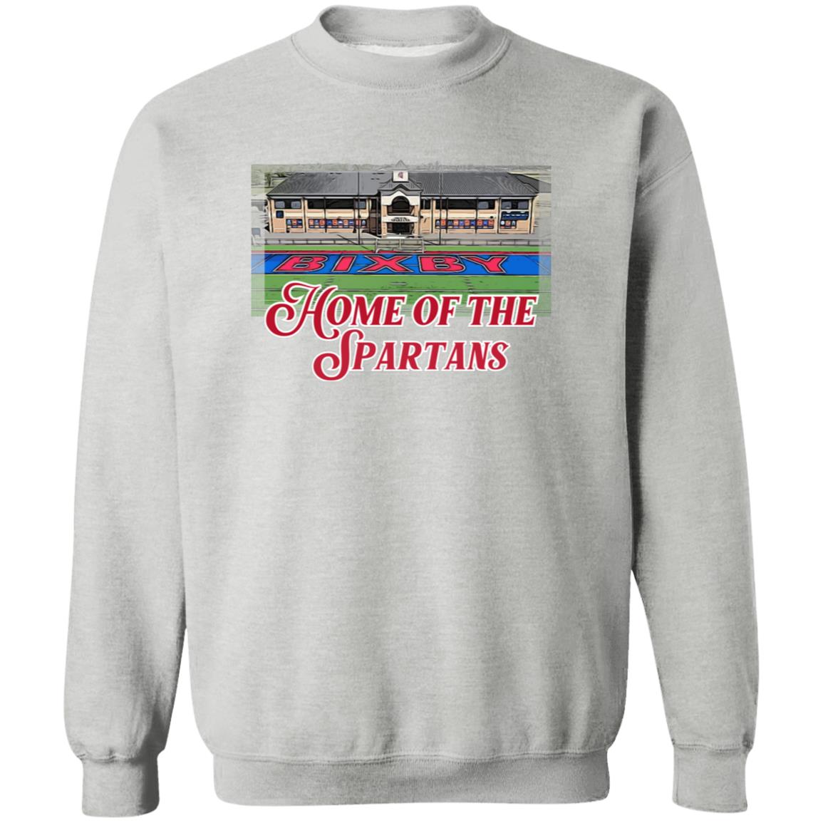 HOME OF THE SPARTANS ADULT CREWNECK PULLOVER SWEATSHIRT