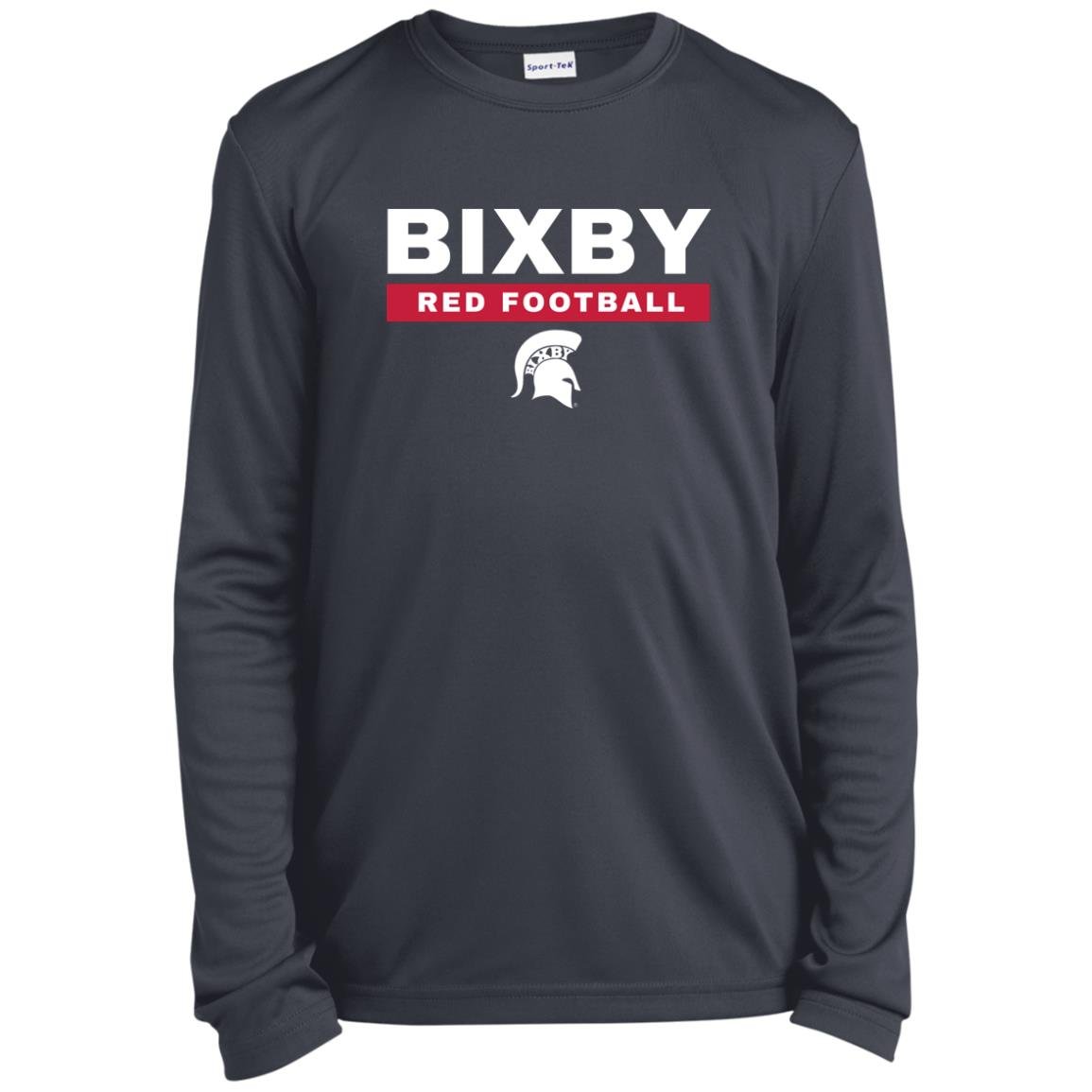 BIXBY RED FOOTBALL YOUTH LONG SLEEVE PERFORMANCE TEE - The Club