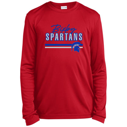 BIXBY SPARTANS YOUTH LONG SLEEVE PERFORMANCE TEE - The Club