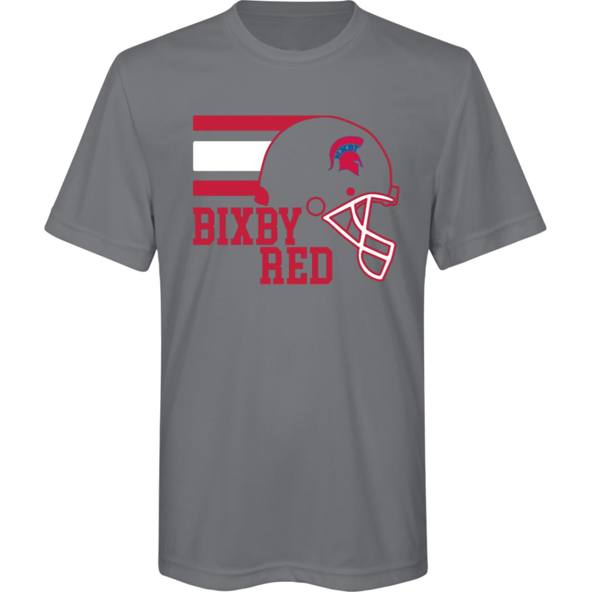 TOUCHDOWN SPARTANS BIXBY RED YOUTH PERFORMANCE TEE