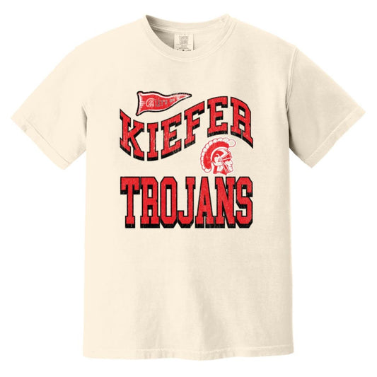 KIEFER TROJANS ADULT GARMENT WASHED TEE - The Club