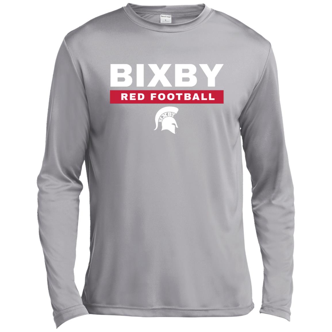 BIXBY RED FOOTBALL ADULT LONG SLEEVE PERFORMANCE TEE - The Club