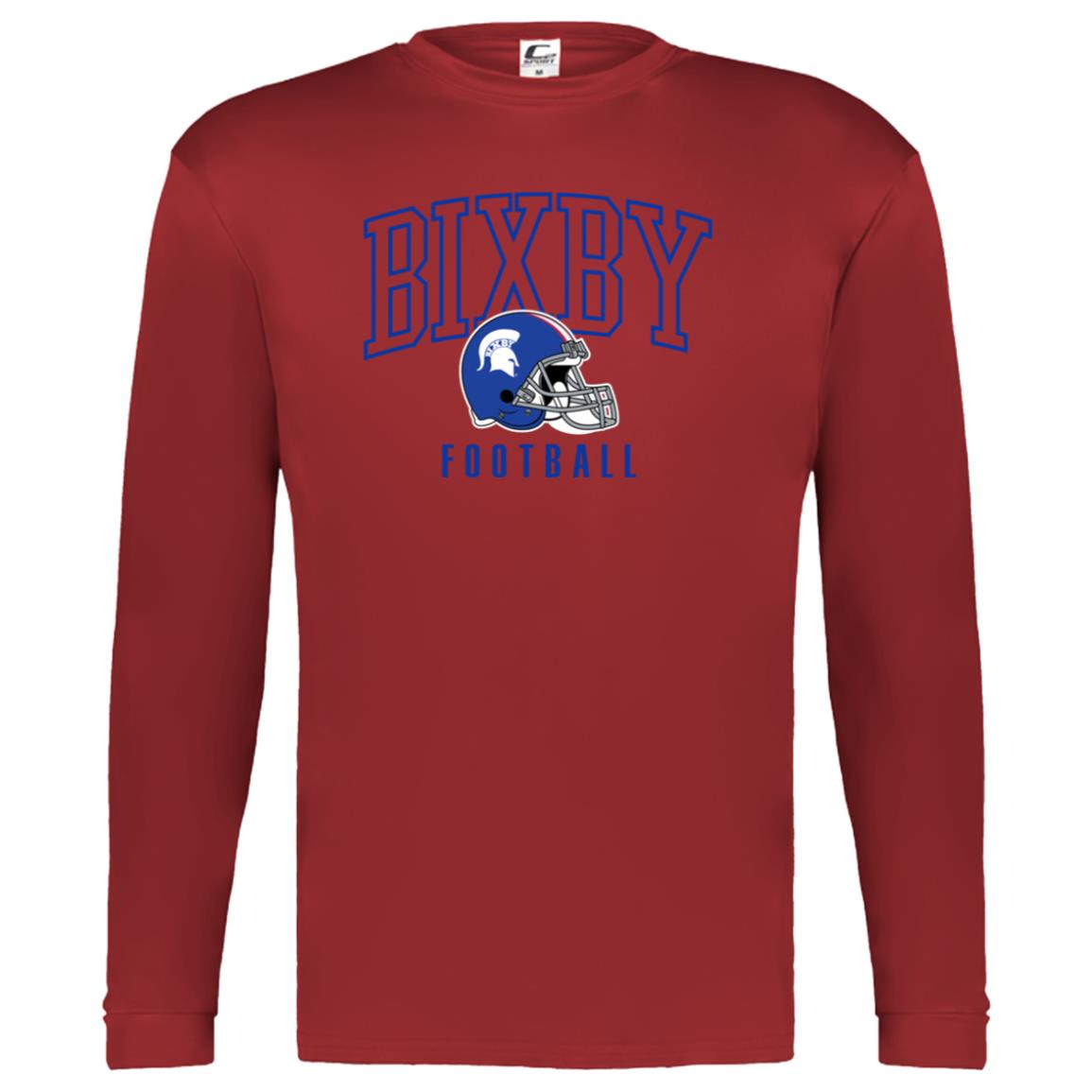 BIXBY SPARTAN FOOTBALL - Youth Performance Long Sleeve Tee