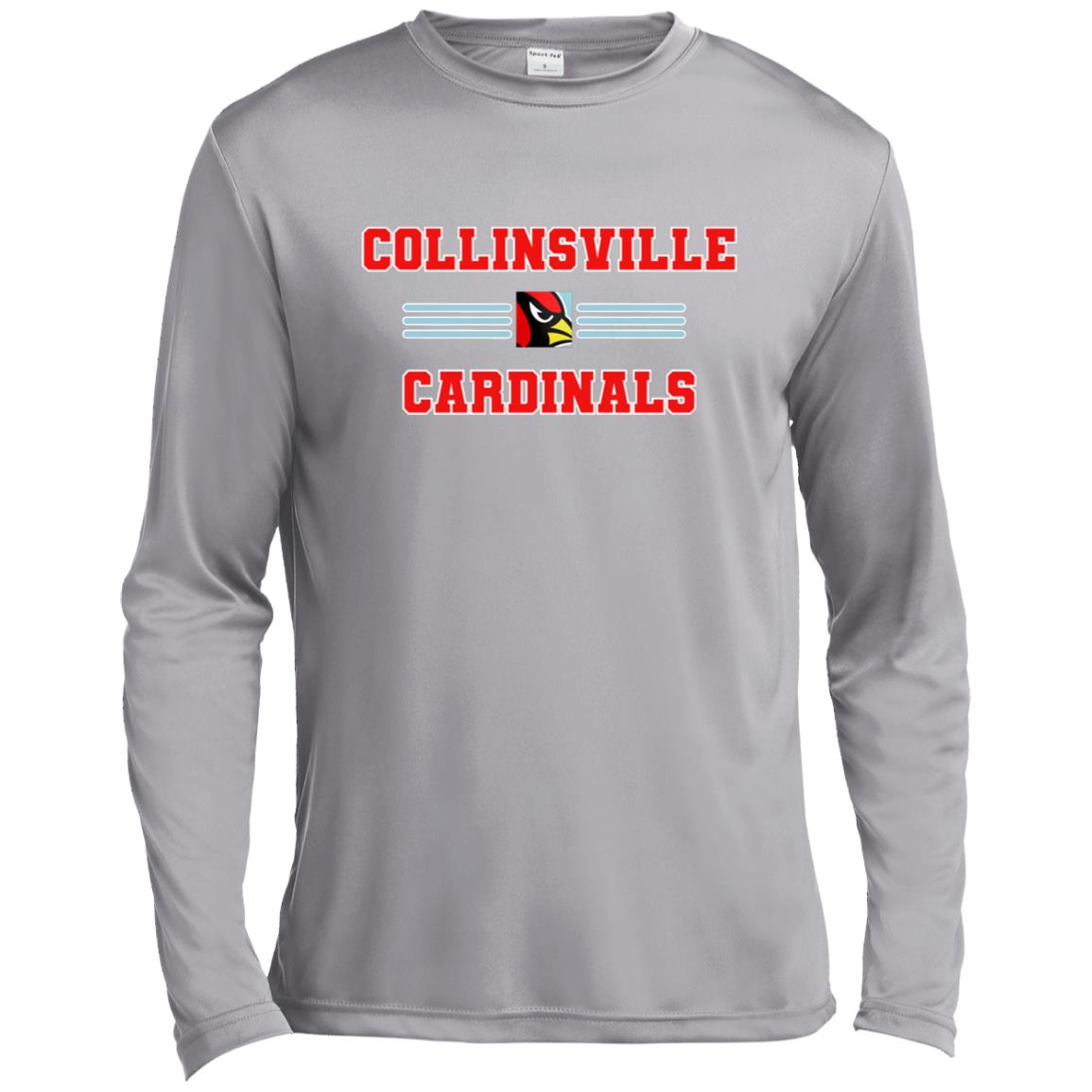 COLLINSVILLE CARDINALS ADULT LONG SLEEVE PERFORMANCE TEE - The Club