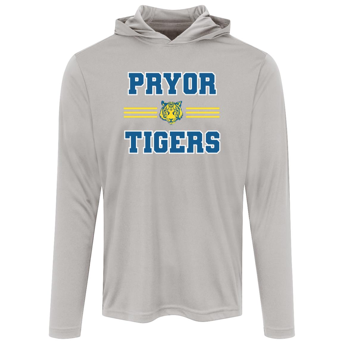 PRYOR TIGERS ADULT HOODED LONG SLEEVE PERFORMANCE TEE - The Club