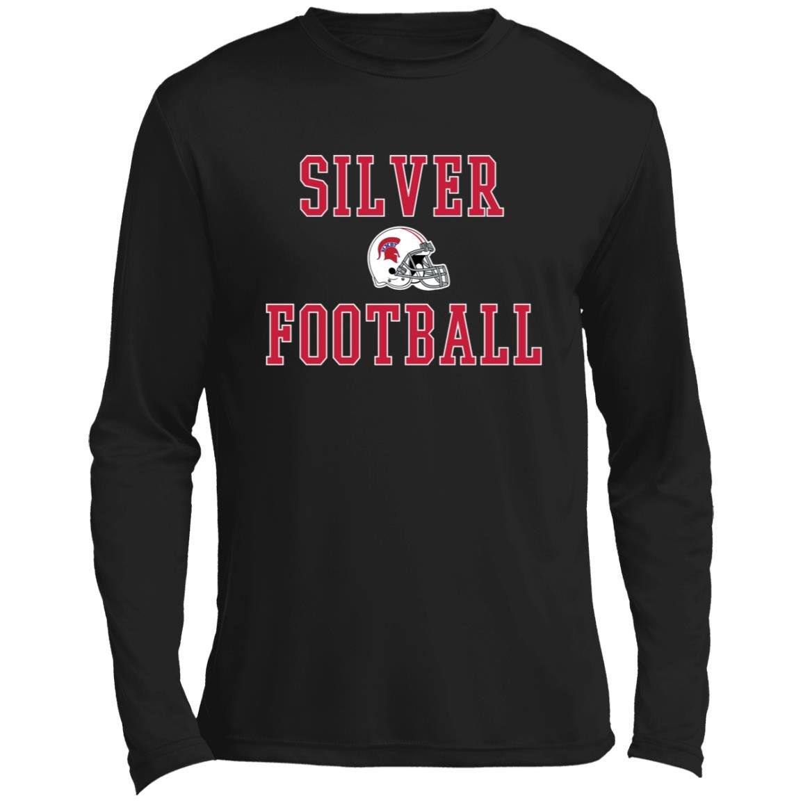 BIXBY SILVER FOOTBALL ADULT LONG SLEEVE PERFORMANCE TEE - The Club