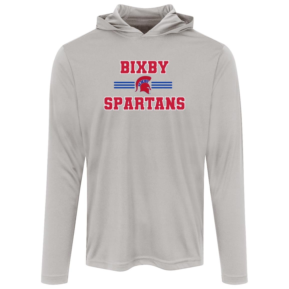 BIXBY SPARTANS ADULT HOODED PERFORMACE LONG SLEEVE TEE - The Club