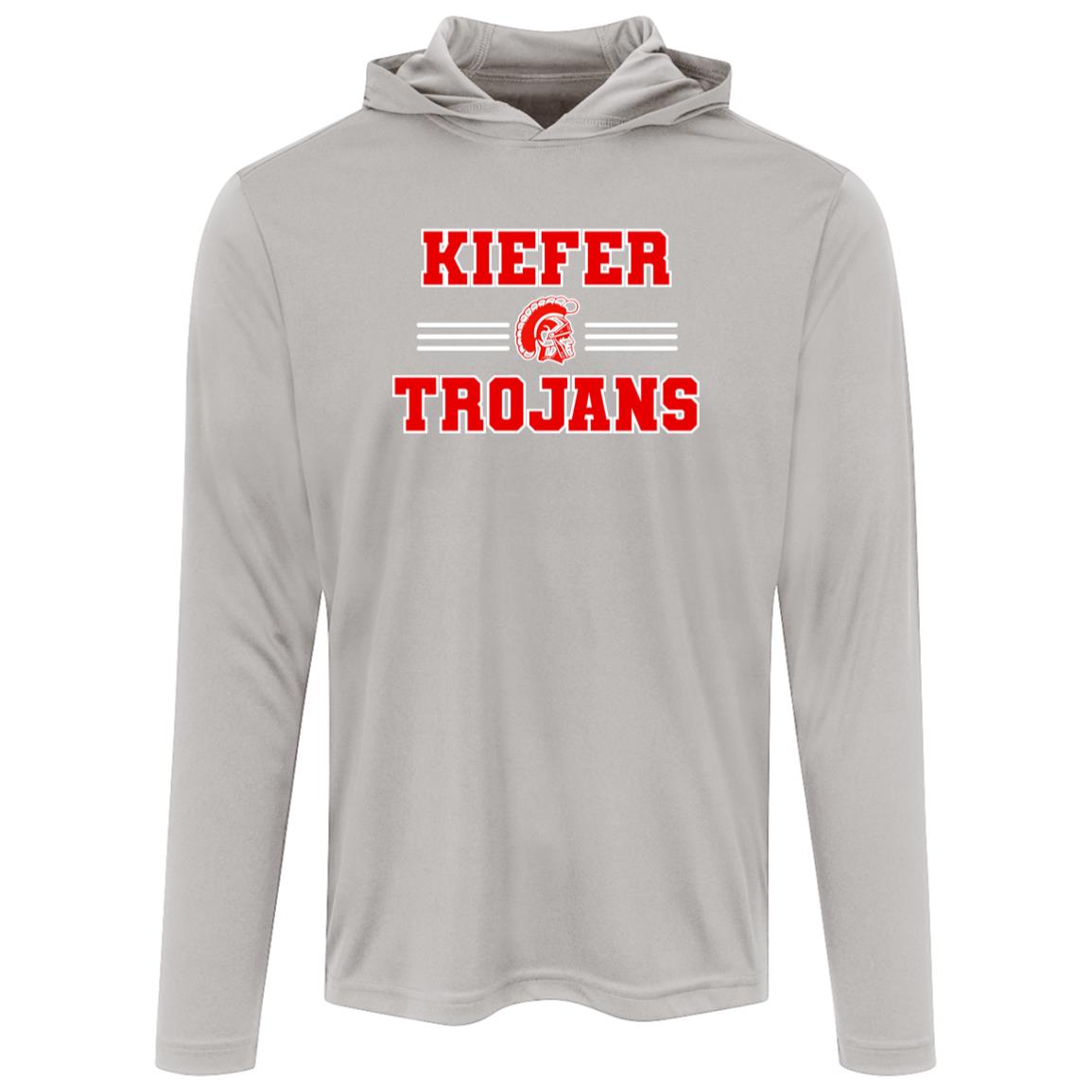 KIEFER TROJANS ADULT HOODED LONG SLEEVE PERFORMANCE TEE - The Club