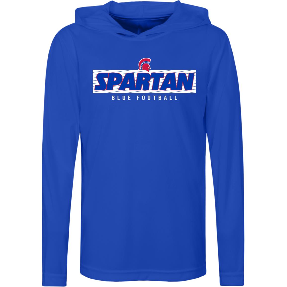 SPARTAN VICTORY BIXBY BLUE YOUTH PERFORMANCE HOODED TEE