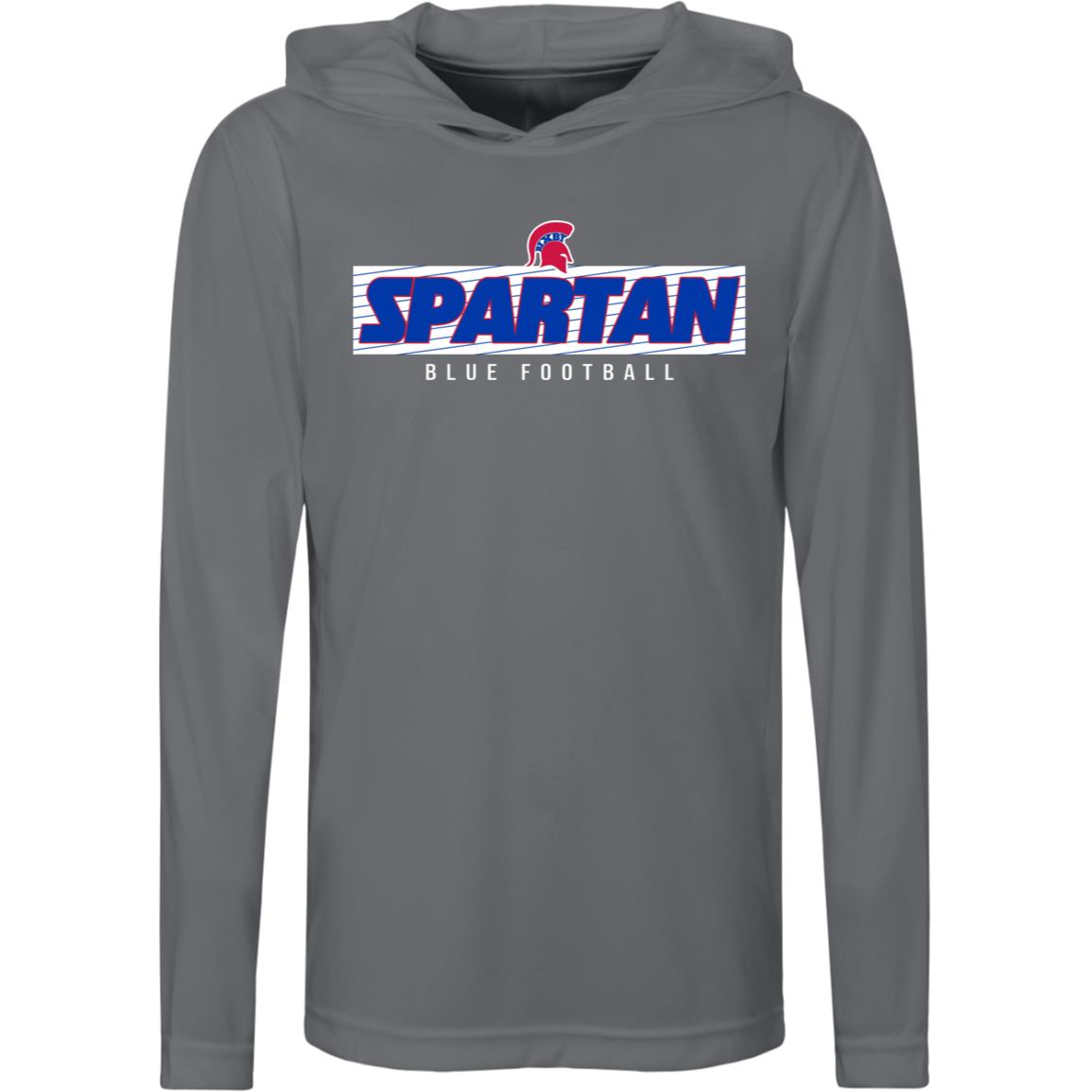 SPARTAN VICTORY BIXBY BLUE YOUTH PERFORMANCE HOODED TEE