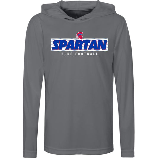 SPARTAN VICTORY BIXBY BLUE YOUTH PERFORMANCE HOODED TEE
