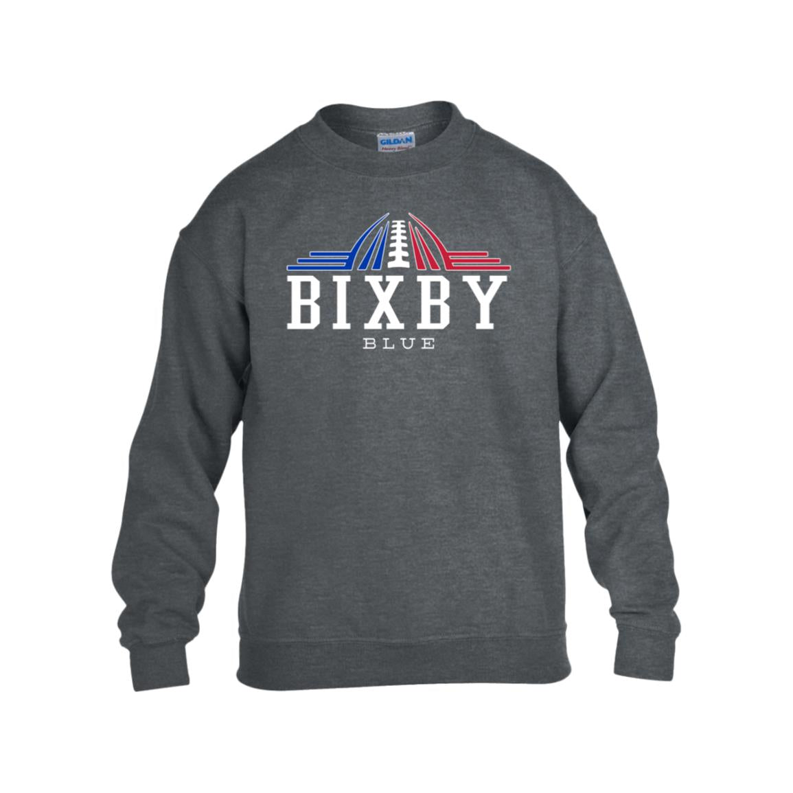 LEGENDS BIXBY BLUE GILDAN KIDS HEAVY BLEND FLEECE CREW