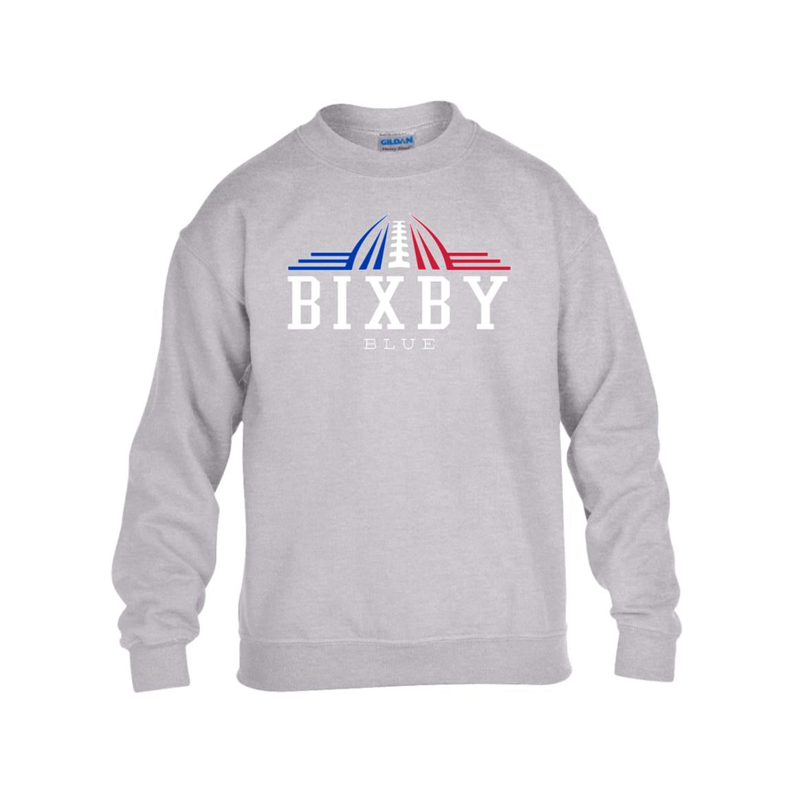 LEGENDS BIXBY BLUE GILDAN KIDS HEAVY BLEND FLEECE CREW