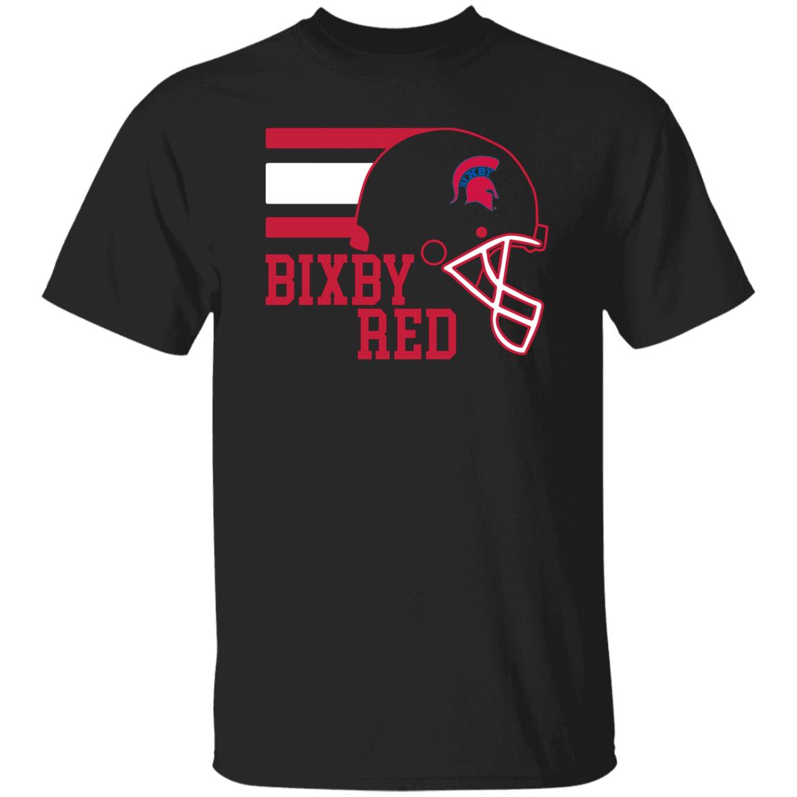 TOUCHDOWN SPARTANS BIXBY RED ADULT 100% COTTON T-SHIRT