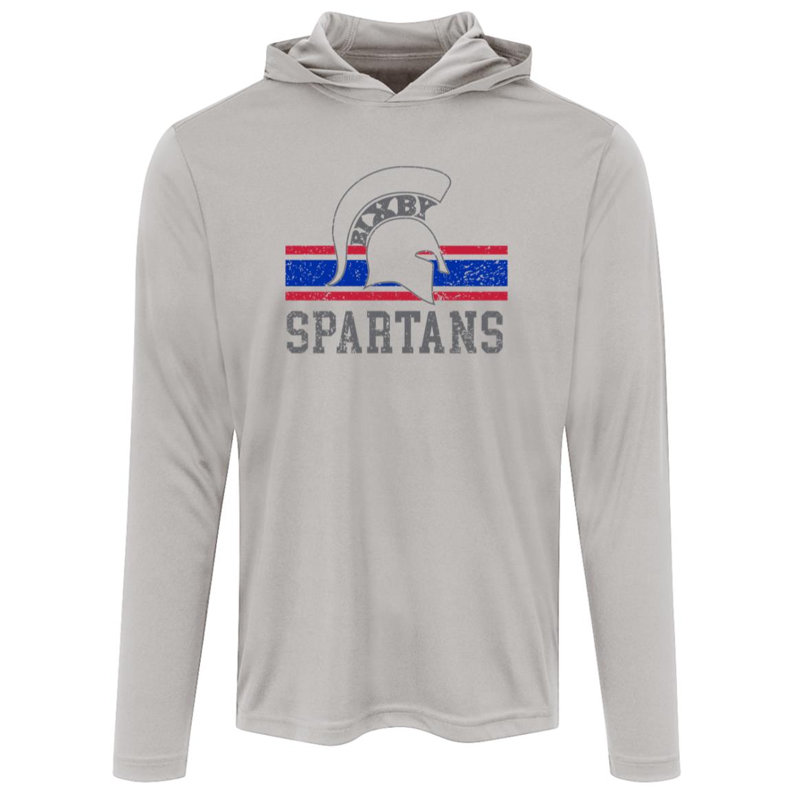 BIXBY SPARTANS ADULT HOODED PERFORMACE LONG SLEEVE TEE - The Club