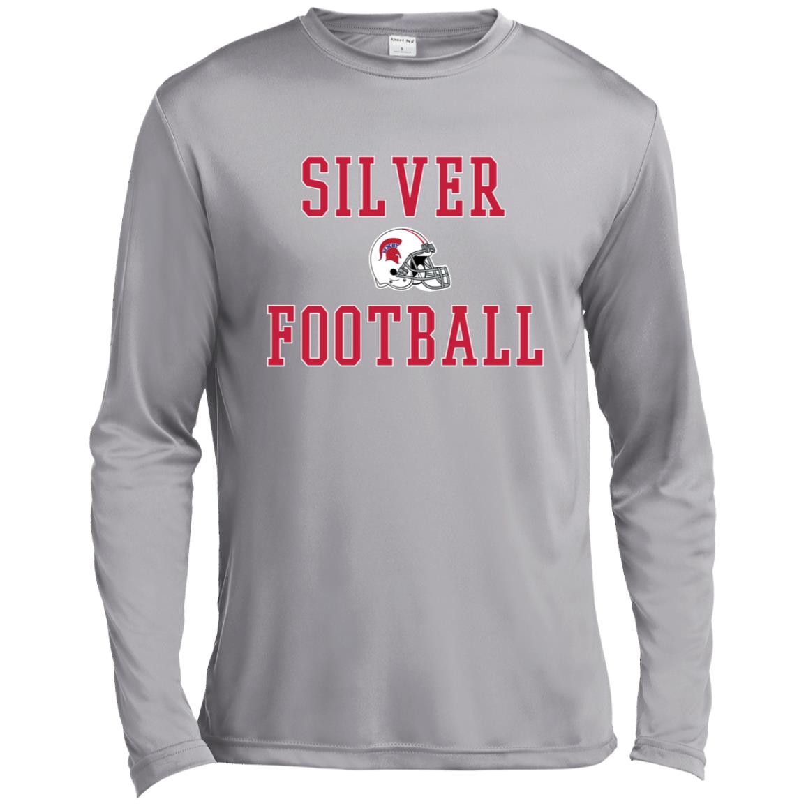 BIXBY SILVER FOOTBALL ADULT LONG SLEEVE PERFORMANCE TEE - The Club