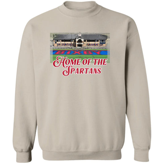 HOME OF THE SPARTANS ADULT CREWNECK PULLOVER SWEATSHIRT