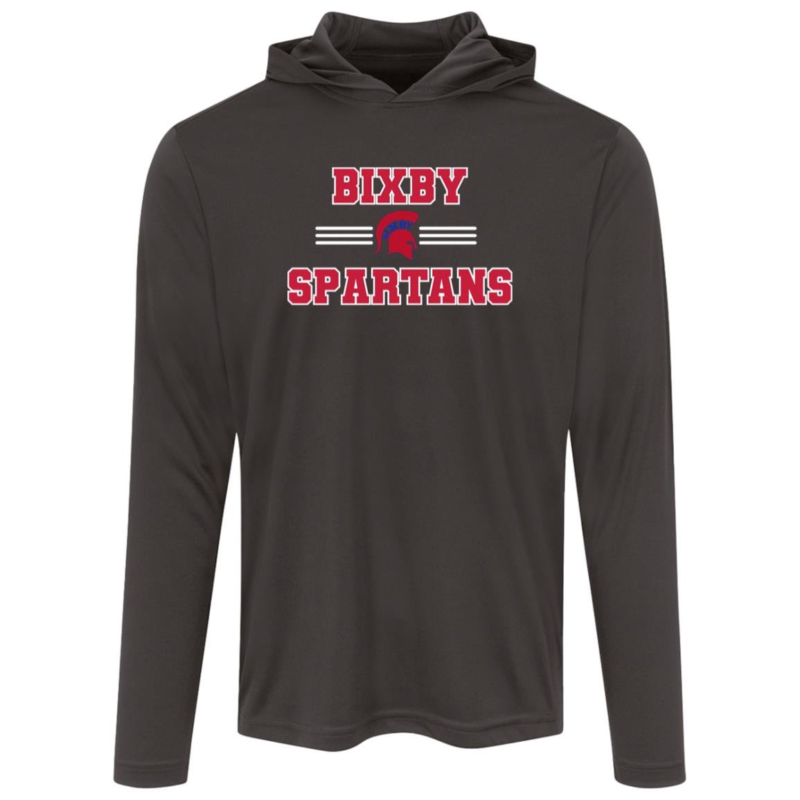 BIXBY SPARTANS ADULT HOODED PERFORMACE LONG SLEEVE TEE - The Club