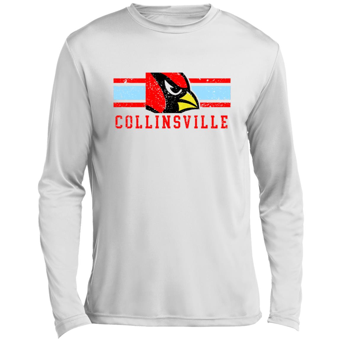 COLLINSVILLE CARDINALS ADULT LONG SLEEVE PERFORMANCE TEE - The Club