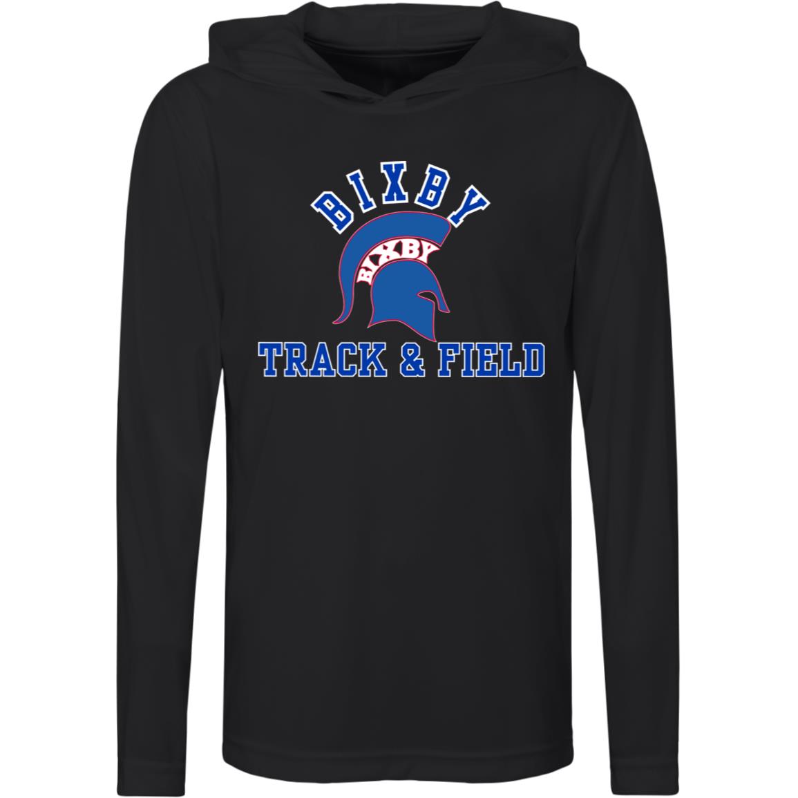 RED AND BLUE TRUE T&F YOUTH PERFORMANCE HOODED TEE