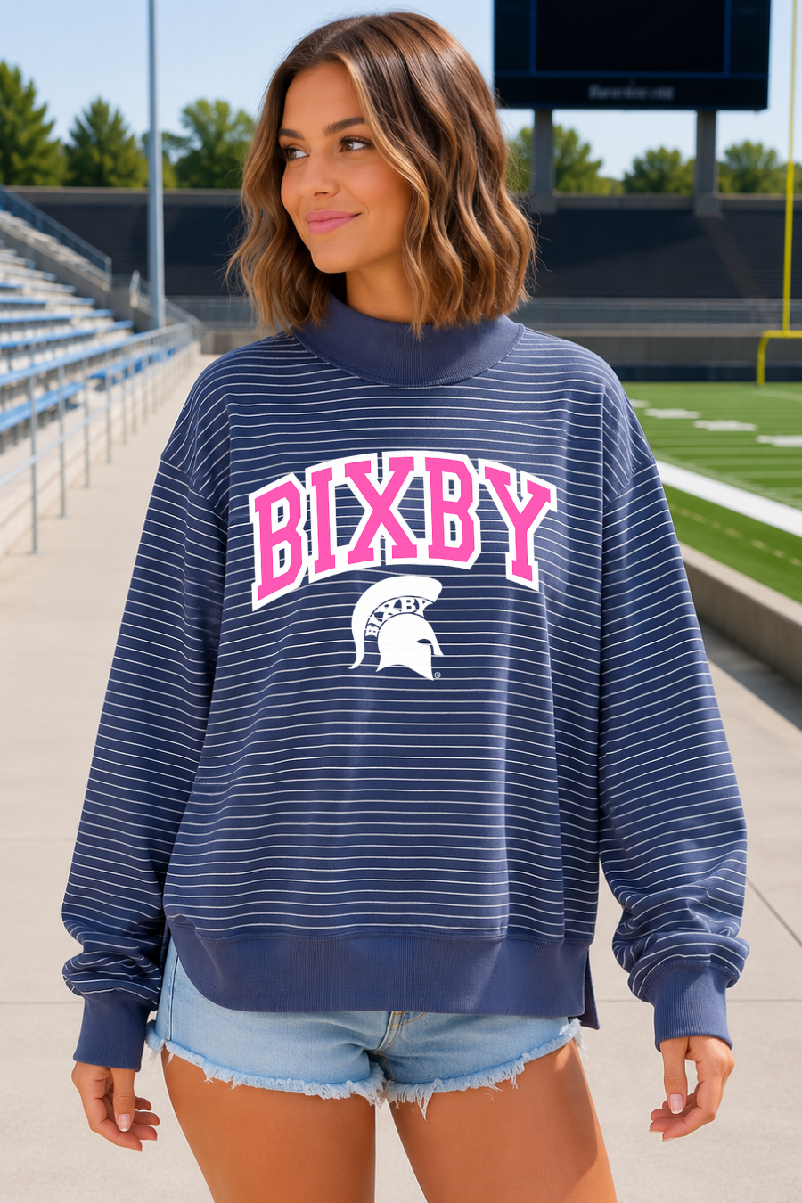 *PRE-ORDER* PB002 -  BIXBY SPARTANS APPLIQUE SWEATSHIRT