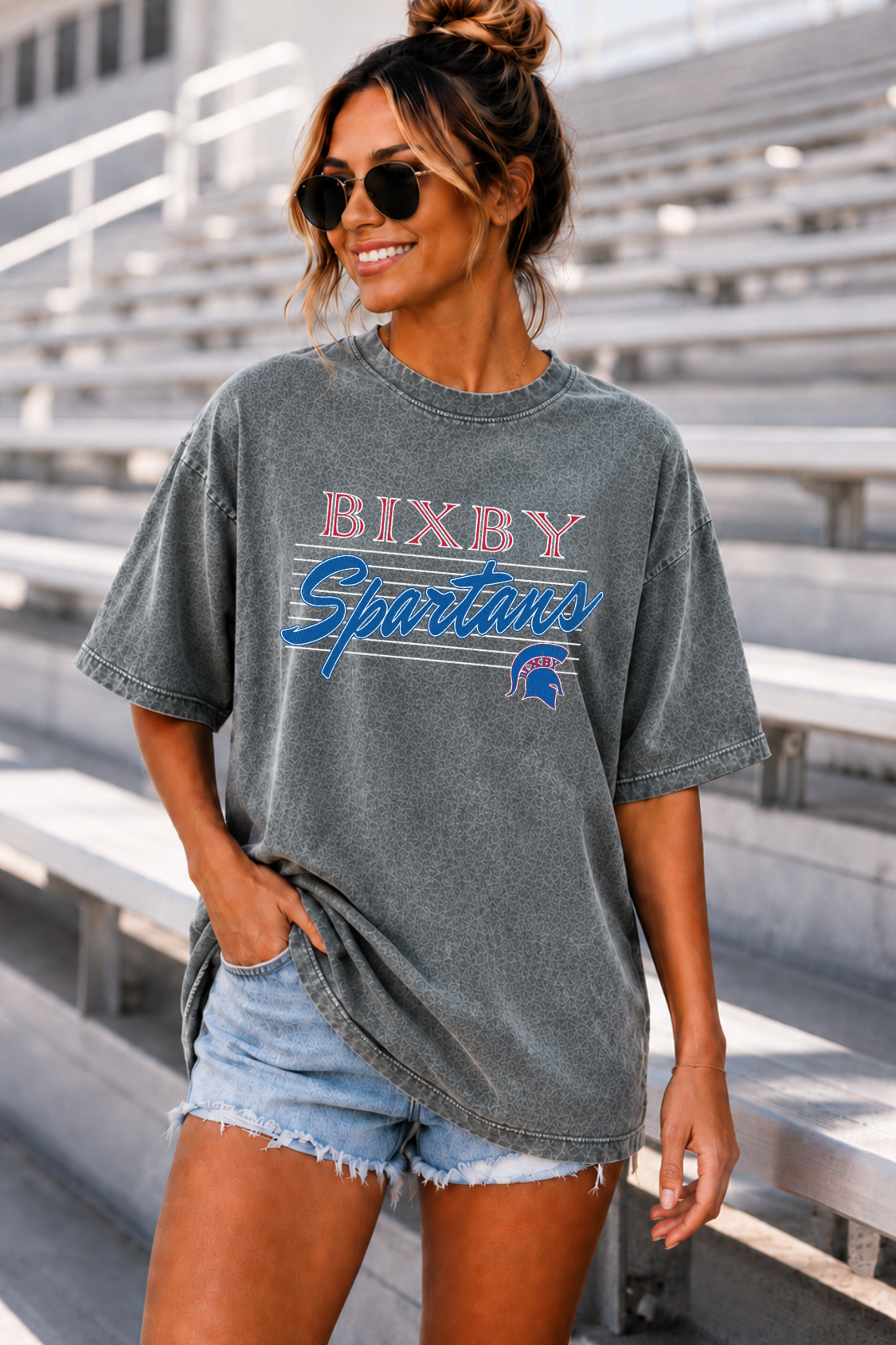 BIXBY SPARTANS VINTAGE OVERSIZED BOYFRIEND TEE