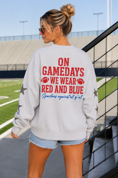 BIXBY SPARTANS STAR SLEEVE EMBELLISHED SWEATSHIRT