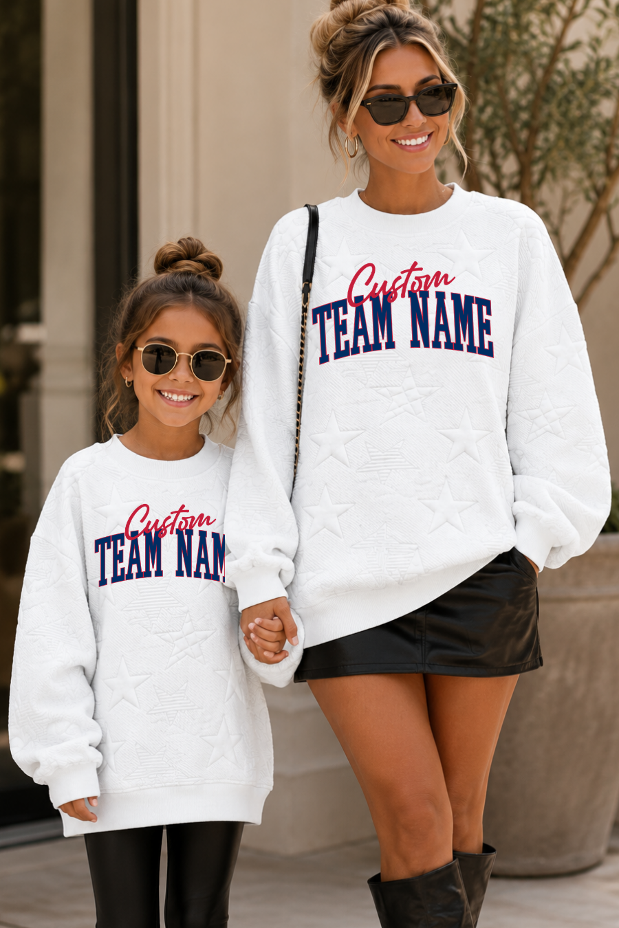 CUSTOM LOGO STAR EMBOSSED SWEATSHIRT