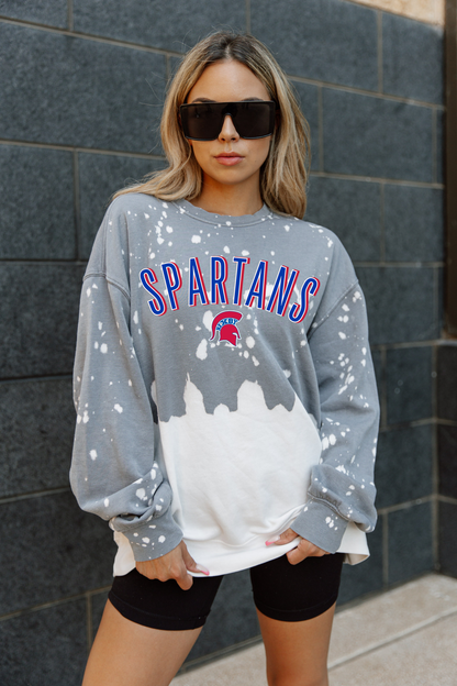 VINTAGE VIBES BLEACH WASH CREWNECK PULLOVER