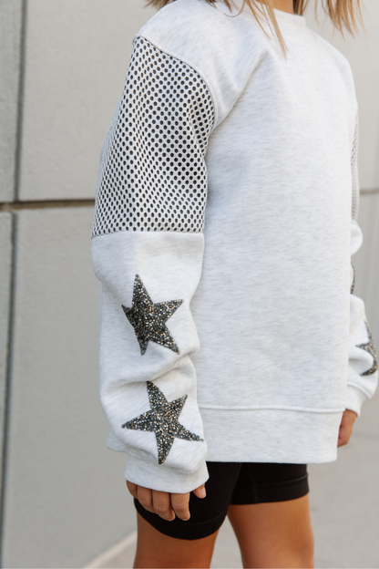 STBK009-STORM BASEBALL MESH INSERT STAR SWEATSHIRT FOR YOUTH