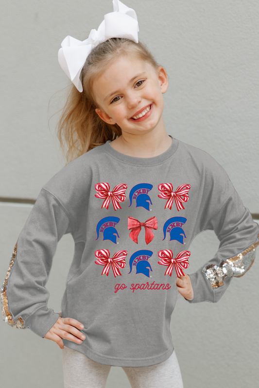 SPARTANS WEAR BOWS SEQUIN TRIM PULLOVER YOUTH