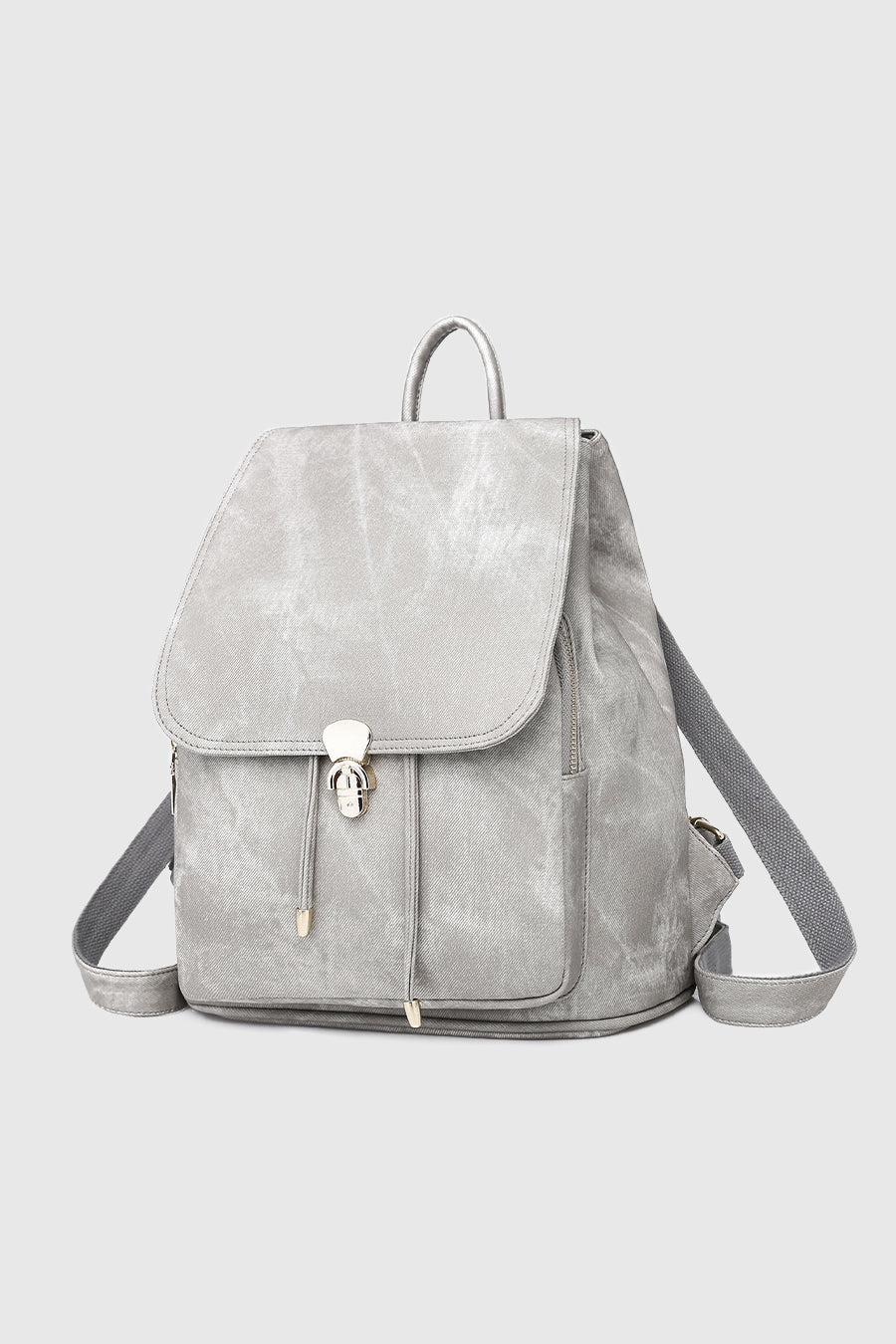 Grey Vegan Leather Iris Multi-Function Backpack - Front View | Gameday Couture - SOHO