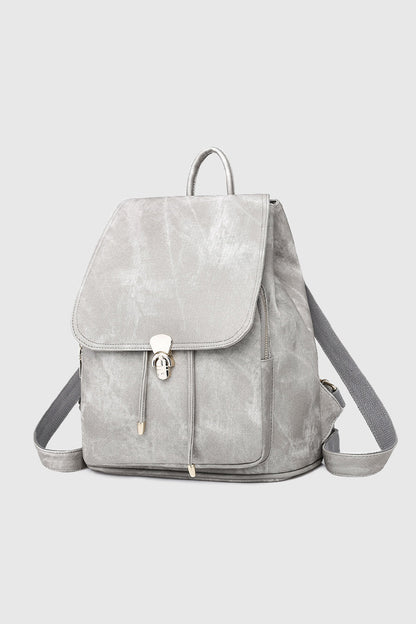 Grey Vegan Leather Iris Multi-Function Backpack - Front View | Gameday Couture - SOHO