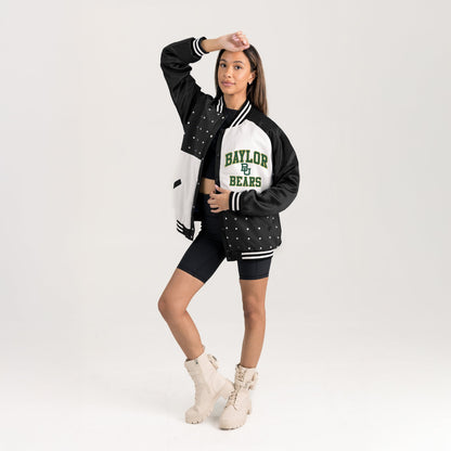 BAYLOR BEARS REFINED RIVALRY THROWBACK VARSITY BOMBER JACKET