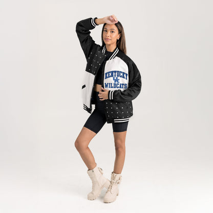 KENTUCKY WILDCATS REFINED RIVALRY THROWBACK VARSITY BOMBER JACKET