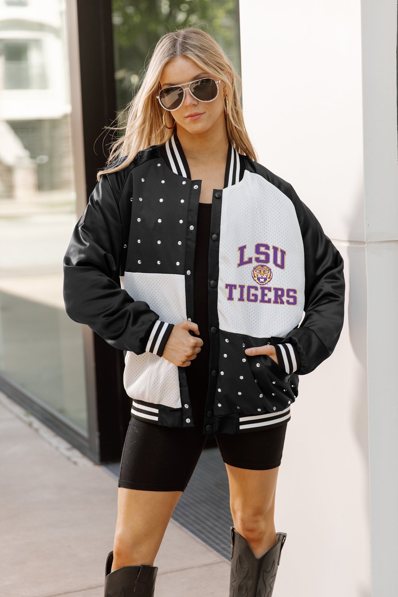 LSU TIGERS REFINED RIVALRY THROWBACK VARSITY BOMBER JACKET