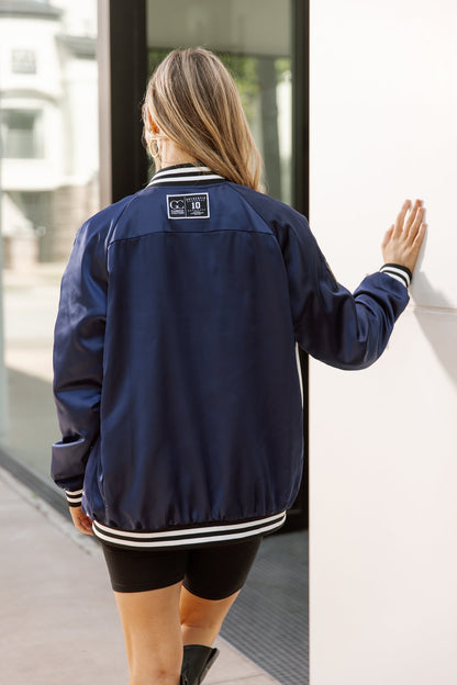 MICHIGAN WOLVERINES REFINED RIVALRY THROWBACK VARSITY BOMBER JACKET