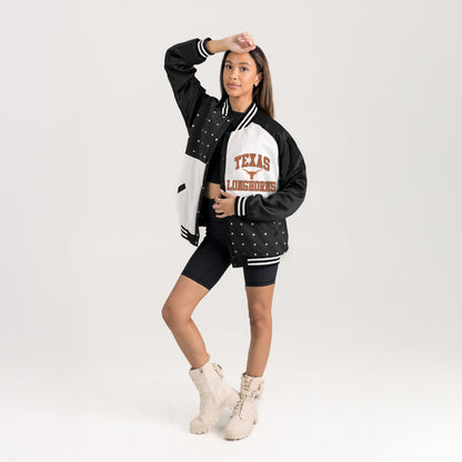 TEXAS LONGHORNS REFINED RIVALRY THROWBACK VARSITY BOMBER JACKET