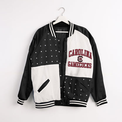 SOUTH CAROLINA GAMECOCKS REFINED RIVALRY THROWBACK VARSITY BOMBER JACKET