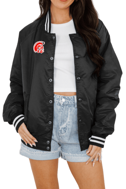 KIEFER TROJANS SPORT STRIPE VARSITY JACKET - The Club