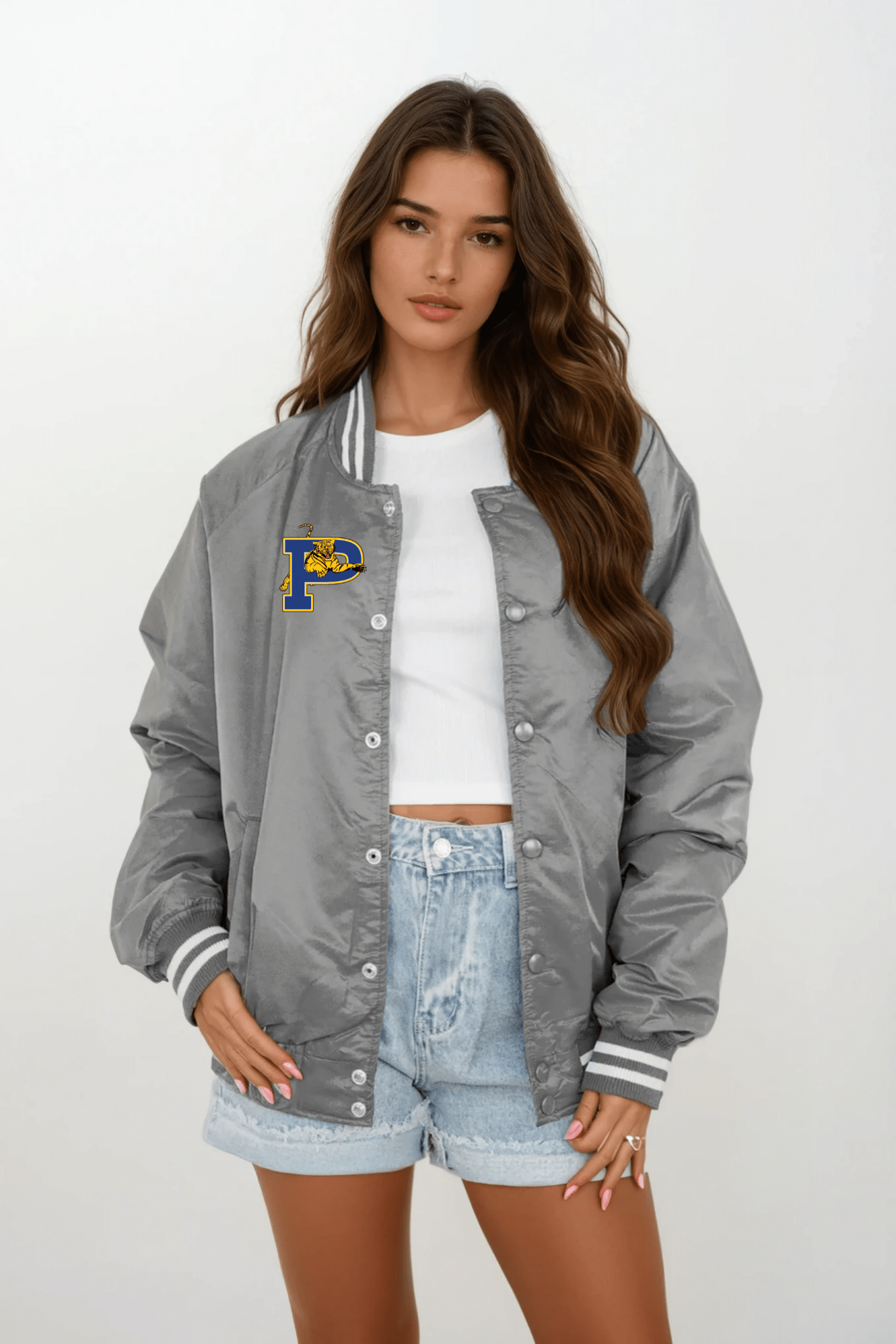 PRYOR TIGERS SPORT STRIPE VARSITY JACKET - The Club
