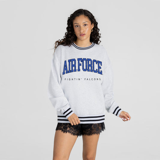 AIR FORCE FALCONS EASY ENERGY CREW FLEECE RINGER STRIPE SWEATSHIRT