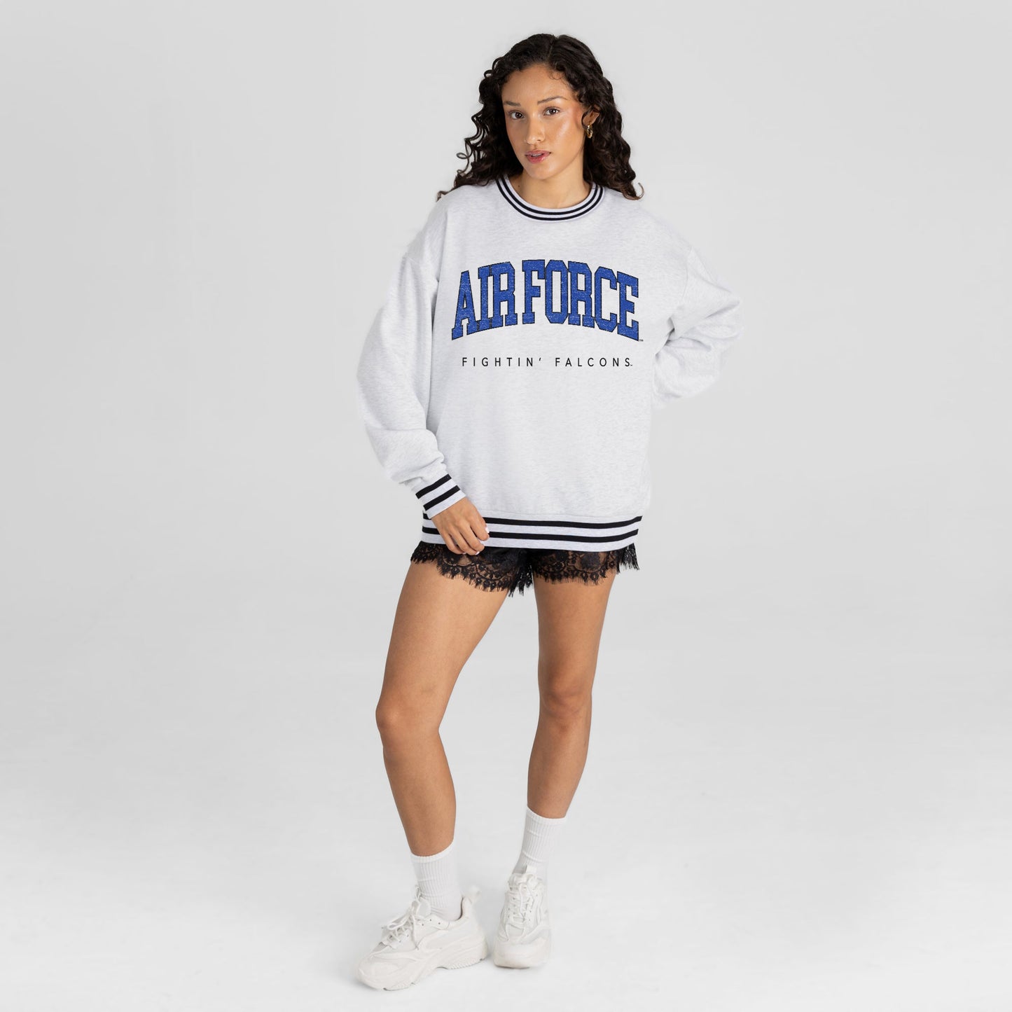 AIR FORCE FALCONS EASY ENERGY CREW FLEECE RINGER STRIPE SWEATSHIRT