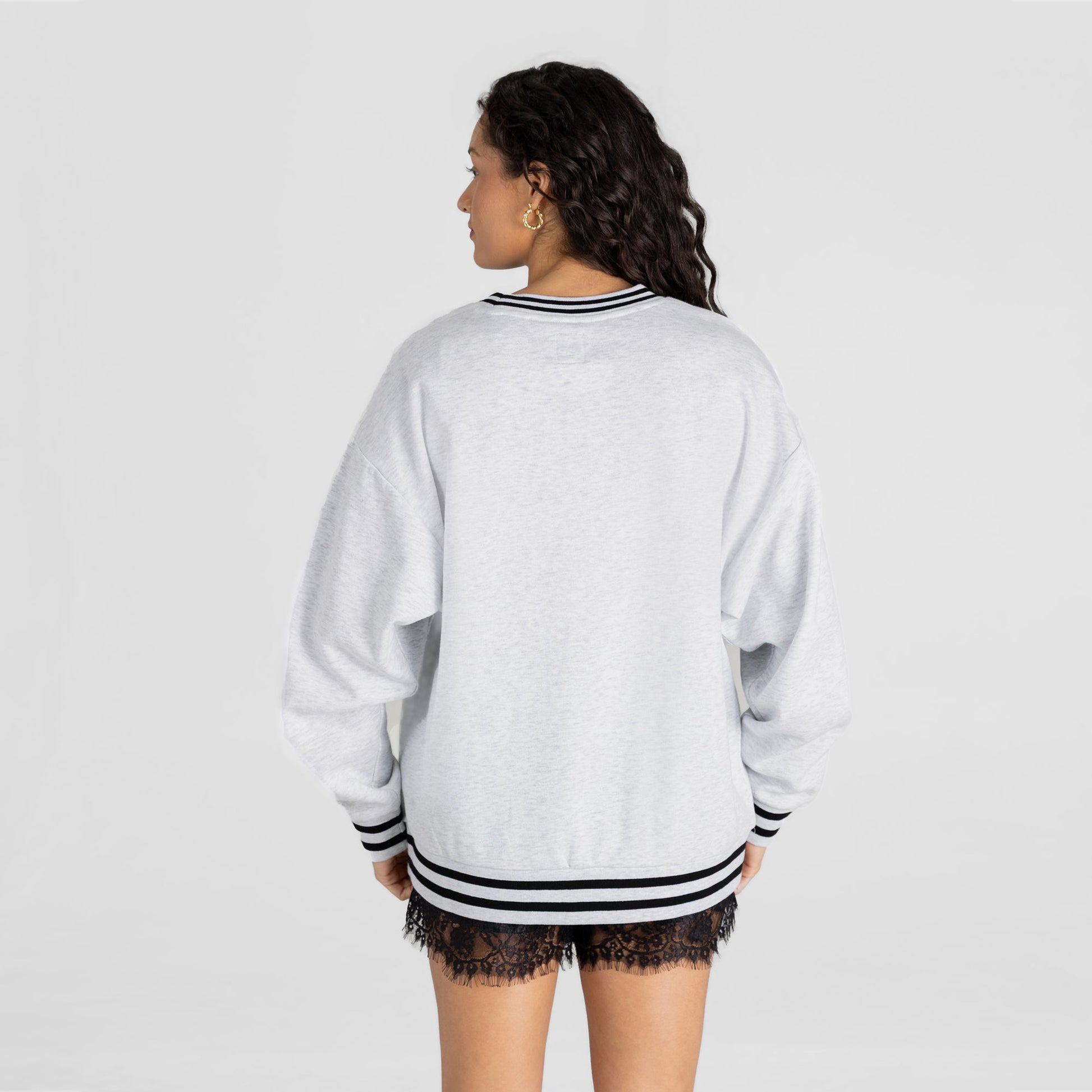 ARKANSAS RAZORBACKS EASY ENERGY CREW FLEECE RINGER STRIPE SWEATSHIRT