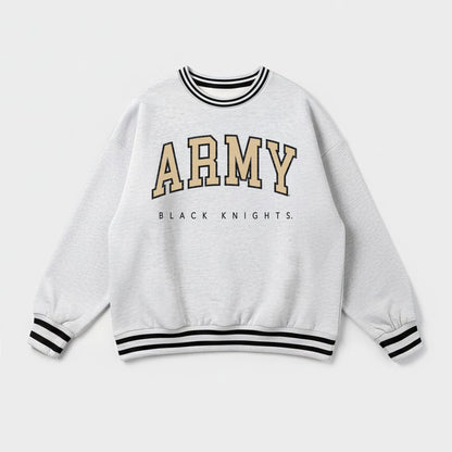 ARMY BLACK KNIGHTS EASY ENERGY CREW FLEECE RINGER STRIPE SWEATSHIRT
